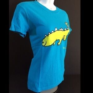 Iguana lizard T-shirt Blue Hype